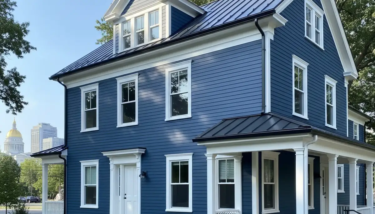 Freshly painted Hartford CT home exterior with smooth, durable finish by local house painting professionals