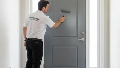 Professional door painting service in Hartford, CT with expert refinishing and durable finishes