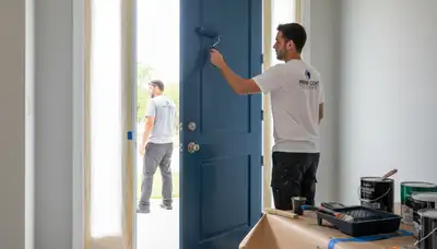 Professional door painting service in Hartford CT with durable, weather-resistant finish