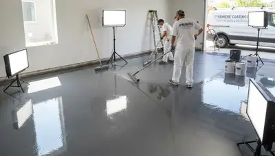 Professional epoxy garage floor coating in Hartford, CT applied by local painting experts