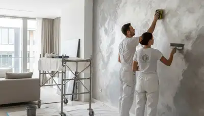 Faux painting decorative wall finish by professional painters in Hartford, CT home interior
