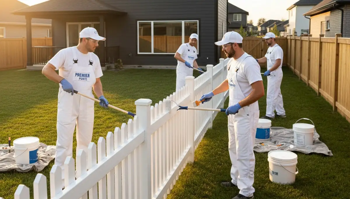 Professional fence painting service in Hartford, CT protecting wood and vinyl fences