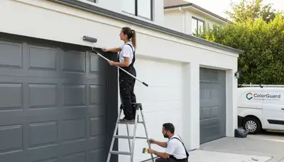 Professional garage door painting by expert house painters in Hartford, CT for lasting curb appeal
