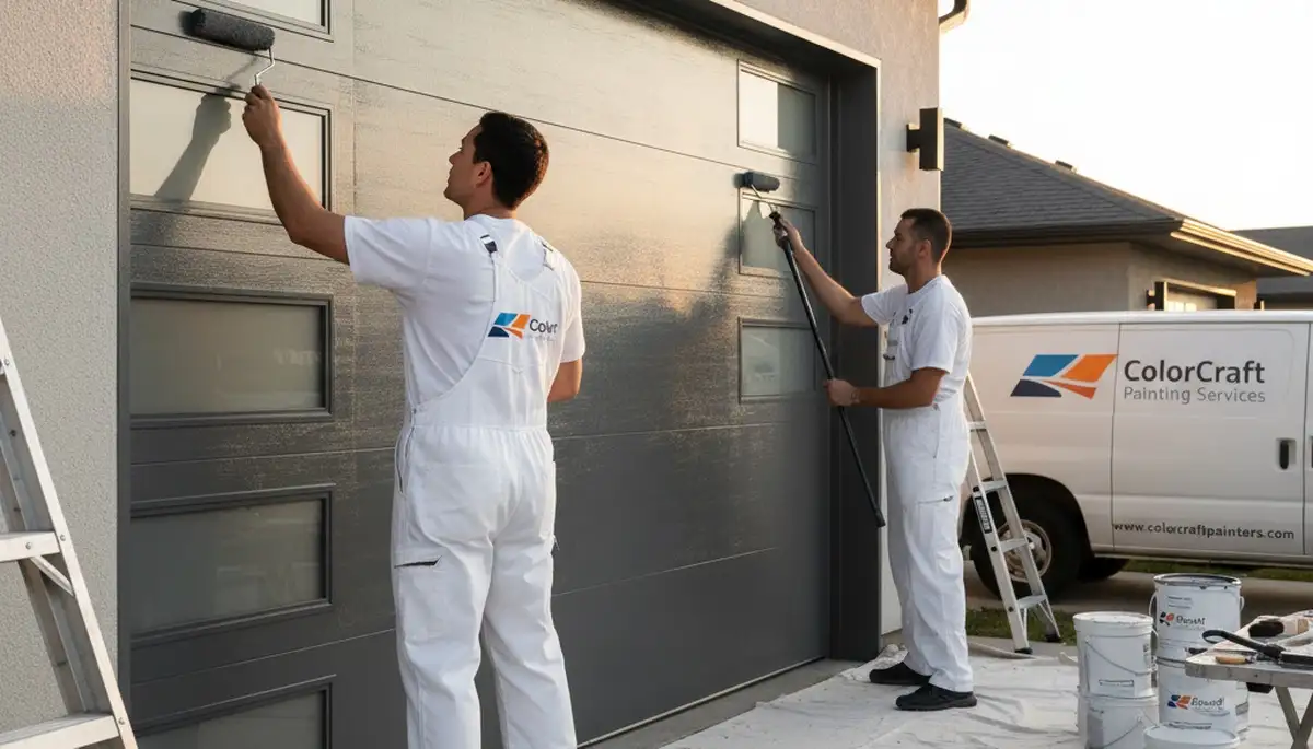 Professional garage door painting in Hartford CT by expert house painters for lasting curb appeal