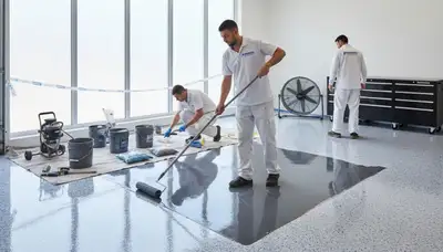 Professional epoxy garage floor coating in Hartford CT for durable, salt-resistant concrete protection