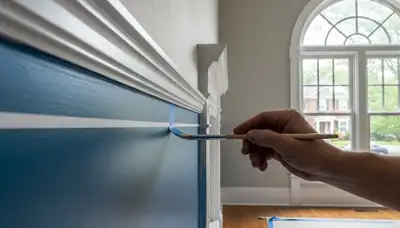 Professional interior trim painting with clean lines in Hartford, CT home by expert house painters