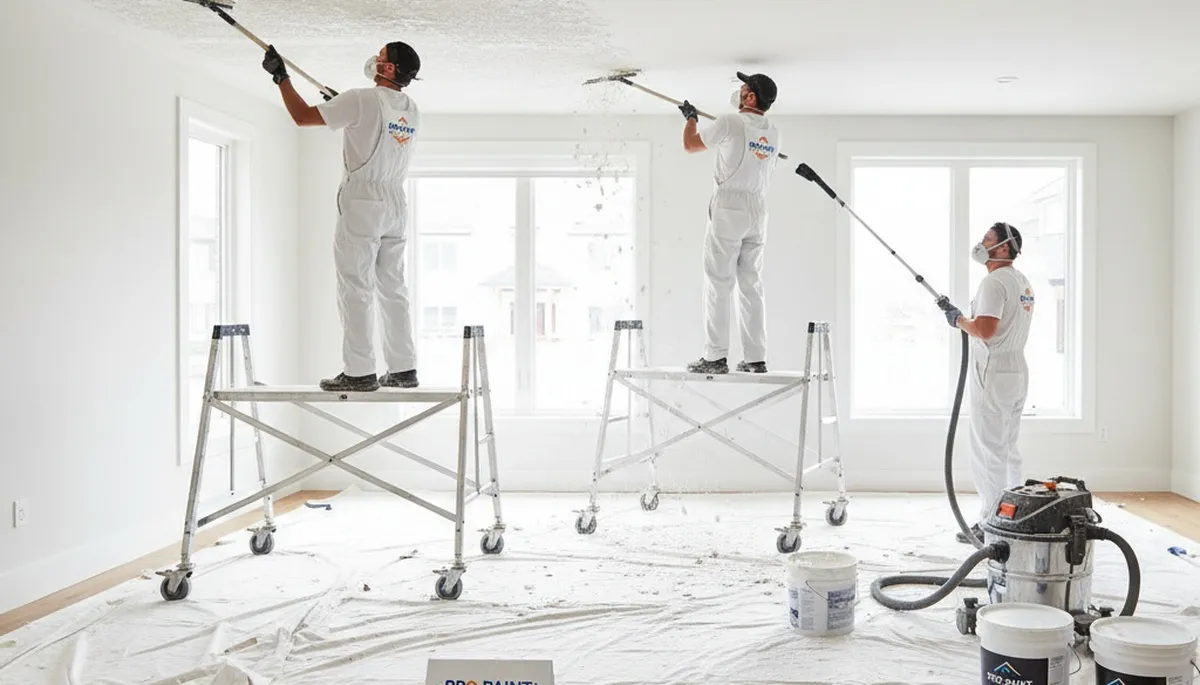 Professional popcorn ceiling removal in Hartford CT home with clean, modern interior finish