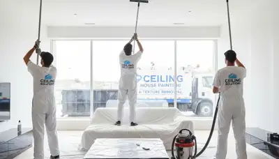 Professional popcorn ceiling removal in Hartford, CT home by expert painters