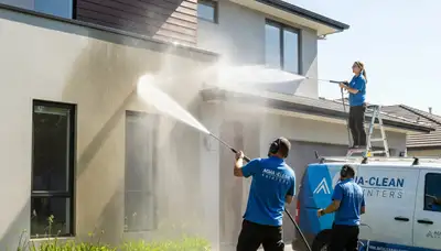 Professional pressure washing siding and driveway in Hartford, CT by expert house painters