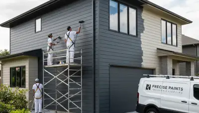Professional siding painting on Hartford CT home exterior by expert local painters
