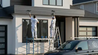 Professional trim and fascia painting on Hartford CT home by expert local house painters
