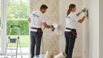 Professional wallpaper removal and wall prep by house painters in Hartford, CT